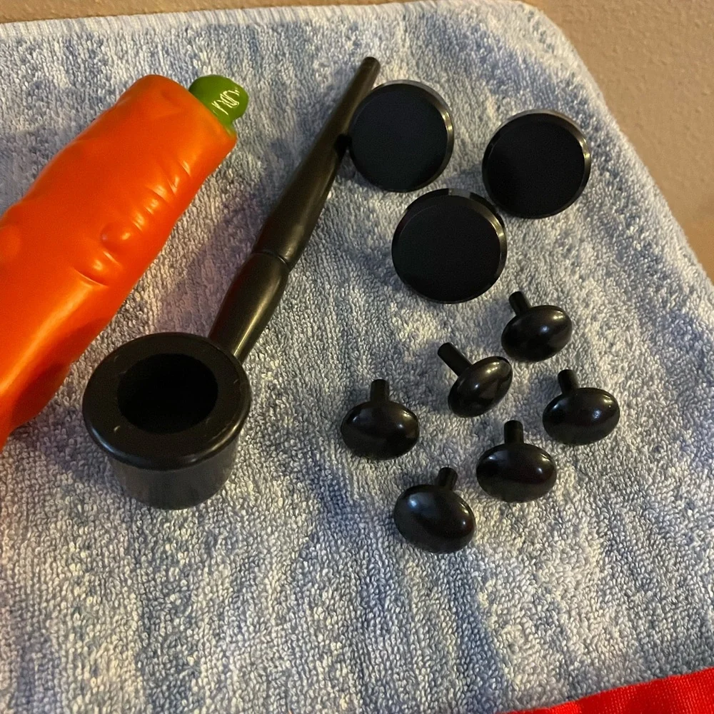 Snowman Kit Eyes Pipe Buttons Hat Scarf